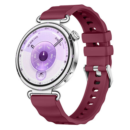 Sneezy Huawei Watch GT6 41mm İle Uyumlu SoftFlex Metal Tokalı Spor Silikon Akıllı Saat Kordonu