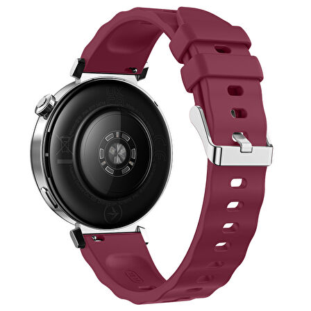 Sneezy Huawei Watch GT6 41mm İle Uyumlu SoftFlex Metal Tokalı Spor Silikon Akıllı Saat Kordonu