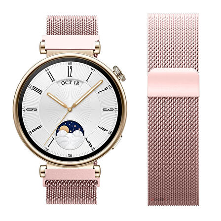 Huawei Watch GT4 41mm Uyumlu Manyetik Milanese Loop Metal Kordon 