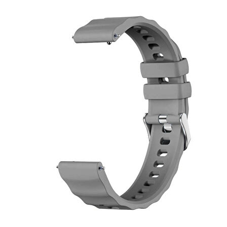 Sneezy Huawei Watch GT5 Pro 42mm İle Uyumlu SoftFlex Metal Tokalı Spor Silikon Akıllı Saat Kordonu