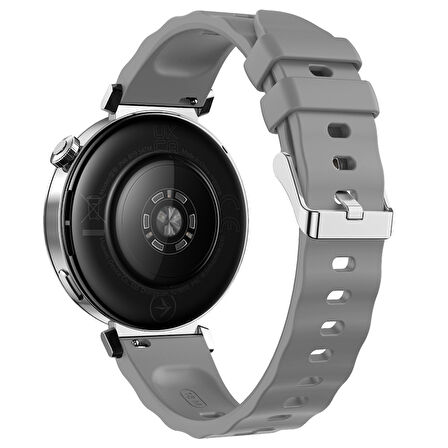 Sneezy Huawei Watch GT6 41mm İle Uyumlu SoftFlex Metal Tokalı Spor Silikon Akıllı Saat Kordonu