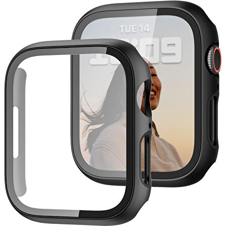 Apple Watch 44MM 4-5-6 SE Seri Uyumlu Starlight 360 Derece Koruma ve Temperli Cam Ekran Koruyucu