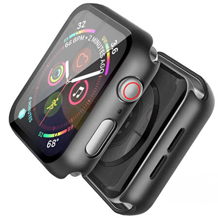 Apple Watch 44MM 4-5-6 SE Seri Uyumlu Starlight 360 Derece Koruma ve Temperli Cam Ekran Koruyucu
