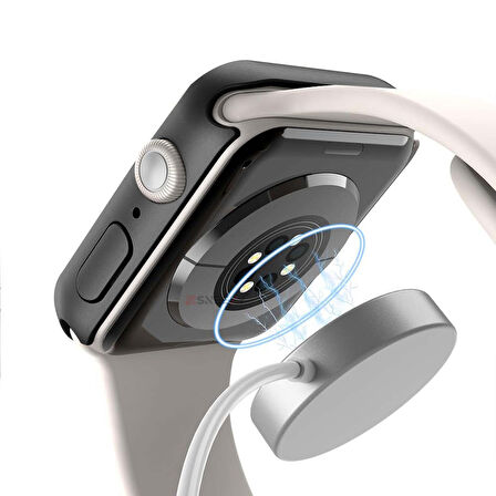 Apple Watch 44MM 4-5-6 SE Seri Uyumlu Starlight 360 Derece Koruma ve Temperli Cam Ekran Koruyucu