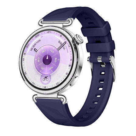 Sneezy Huawei Watch GT6 41mm İle Uyumlu Prism Metal Tokalı Soft Yumuşak Silikon Kordon