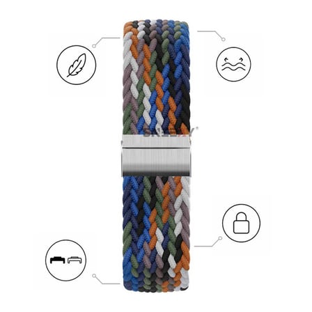 Huawei Watch Fit 5 İle Uyumlu Metal Klipsli Solo Fiberlink Yumuşak Kumaş Örgü Kordon