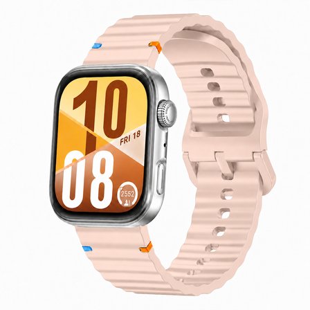 Huawei Watch Fit 4 ve Fit 4 Pro İle Uyumlu Dalga Desenli Tokalı Yumuşak Soft Silikon Kordon