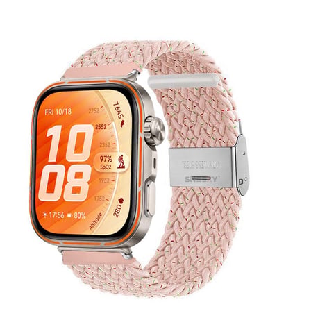 Huawei Watch Fit 5 Pro İle Uyumlu Metal Klipsli Solo Fiberlink Yumuşak Kumaş Örgü Kordon