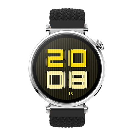 Sneezy Huawei Watch GT 5 41mm İle Uyumlu Metal Klips Solo Fiberlink Kumaş Örgü Kordon