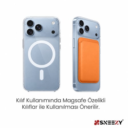 Sneezy İphone 18 Pro -18 Pro max Uyumlu Birinci Sınıf Magsafe Cüzdan Magsafe Deri Kartlık