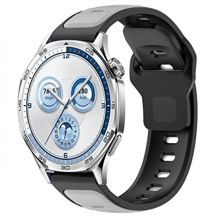 Huawei Watch GT5 46mm ve GT5 46mm İle Uyumlu Çift Renkli Spor Silikon Kordon Nefes Alabilir Konforlu