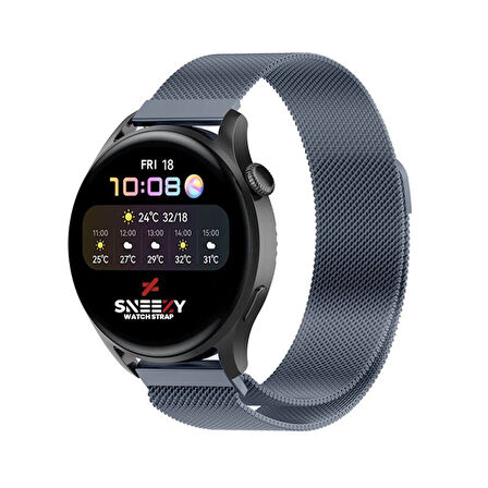 Huawei Watch GT5 46mm Uyumlu Kordon Woven Wire Tasarım Metal Hasır Kordon