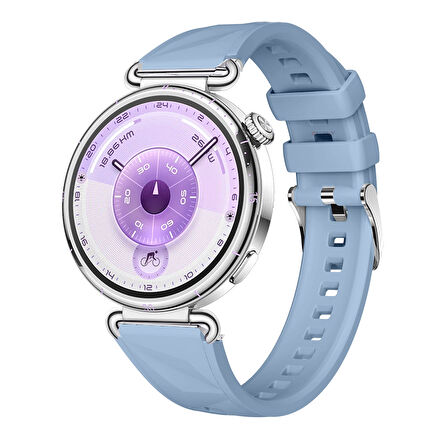 Sneezy Huawei Watch GT6 41mm İle Uyumlu Prism Metal Tokalı Soft Yumuşak Silikon Kordon