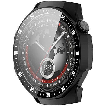 Huawei Watch GT5 Pro 46mm Kasa Uyumlu Kılıf Sert PC Kasa ve Ekran Koruyucu Kılıf