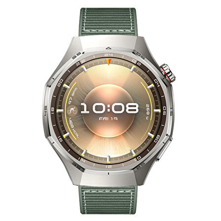 Sneezy Huawei Watch GT6 Pro 46mm İle Uyumlu Metal Tokalı Dikiş Desenli Dokuma Silikon Kordon