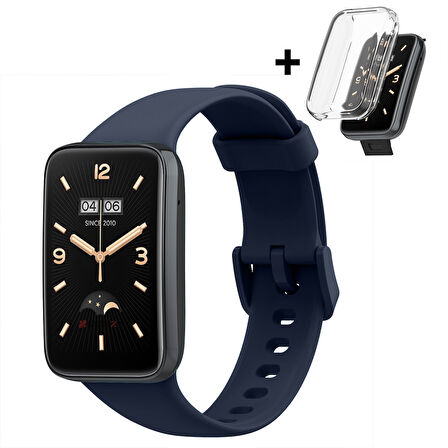 Mi Band 7 Pro İle Uyumlu Yumuşak Soft Silikon Tokalı Kordon Ve Tpu Şeffaf Kasa Koruyucu