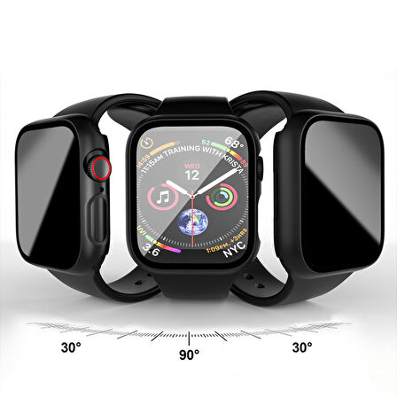 İOS Watch Series 7 8 9 45mm Uyumlu Hayalet PC Sert Kasa Ekran Koruycu 360 Güvenli Koruma