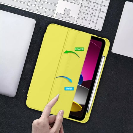 Apple iPad 11.Nesil 11 İnç 2025 Kılıf Premium Kalem Bölmeli Uyku Modlu Kapaklı Smart Case