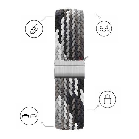 Huawei Watch Fit 5 Pro İle Uyumlu Metal Klipsli Solo Fiberlink Yumuşak Kumaş Örgü Kordon