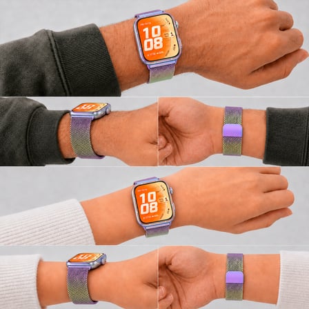 Huawei Watch Fit 5 Pro Uyumlu Milanese Örgü Metal Mıknatıslı Ayarlanabilir Kordon