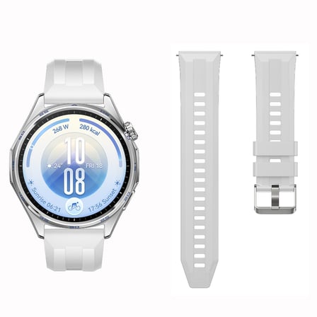 Sneezy Huawei Watch GT7 46mm İle Uyumlu Spor Silikon Metal Tokalı Soft Saat Kordonu