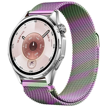 Huawei Watch GT6 46mm Uyumlu Manyetik Milanese Loop Metal Kordon 