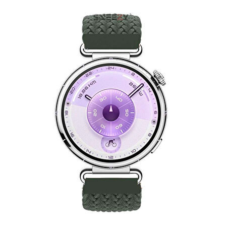 Sneezy Huawei Watch GT6 41mm İle Uyumlu FiberLink Manyetik Tokalı Kumaş Örgü Kordon