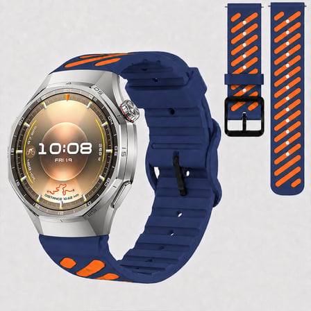 Huawei Watch GT 6 Pro 46 mm Uyumlu Çift Renkli Delikli Silikon Spor Kordon