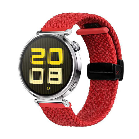 Sneezy Huawei Watch GT5 41mm İle Uyumlu FiberLink Manyetik Tokalı Kumaş Örgü Kordon