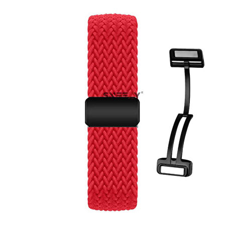 Sneezy Huawei Watch GT5 41mm İle Uyumlu FiberLink Manyetik Tokalı Kumaş Örgü Kordon