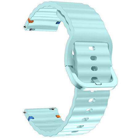 Huawei Watch GT6 41mm İle Uyumlu Dalga Desenli Tokalı Yumusaş Soft Silikon Kordon