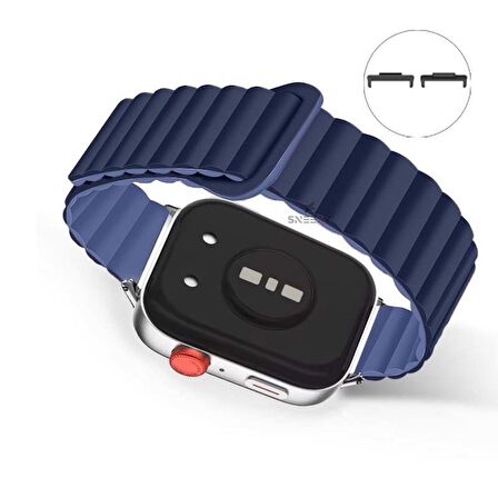 Huawei Watch Fit 3 İle Uyumlu Duo Baklalı Magnetik Silikon Kordon