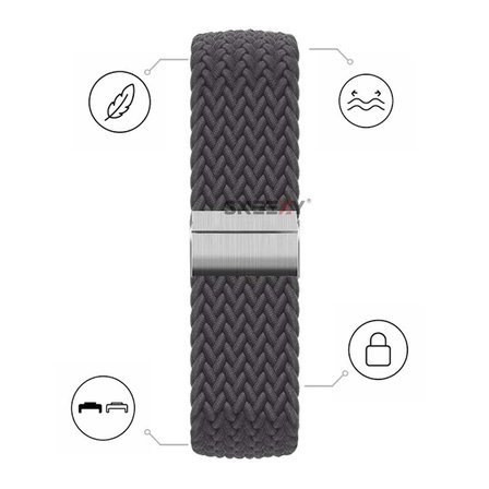 Huawei Watch Fit 5 İle Uyumlu Metal Klipsli Solo Fiberlink Yumuşak Kumaş Örgü Kordon