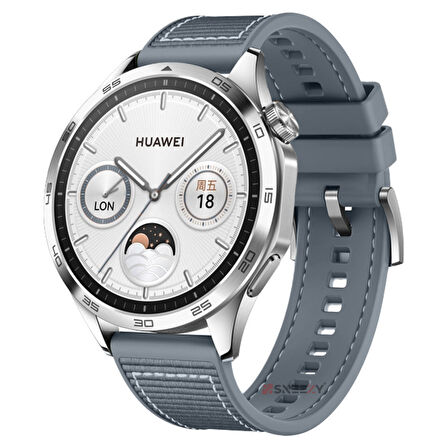 Sneezy Huawei Watch GT5 46mm İle Uyumlu 22mm Dikiş Desenli Dokuma Silikon Kordon