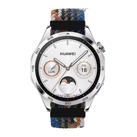 Sneezy Huawei Watch GT5 46mm İle Uyumlu 22mm Metal Klips Solo Fiberlink Örgü Kordon