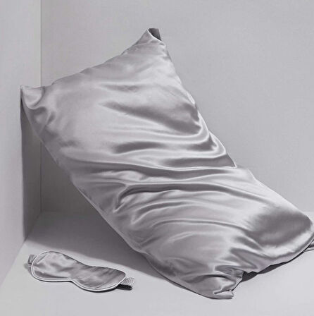 Antibakteriyel Terletmeyen İpek Saten Yastık Kılıfı 2li 50x70 Gümüş