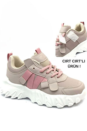 Bağcık Görünümlü Cırt Cırtlı Sneaker Ortopedik Çocuk Spor Ayakkabı Siyah Venom Somon