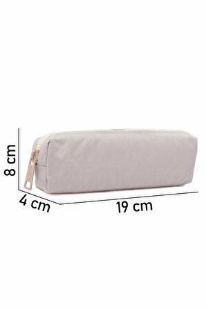 Nemo Bags  Bej Kalemlik Klinkır Su Geçirmez Krinkıl Kumaşlı Tek Gözlü Cepli Kalem Kutusu