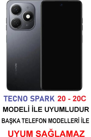 Tecno Spark 20 - 20C Uyumlu Simli Kiraz Tasarımlı Parlak Silikon Kılıf