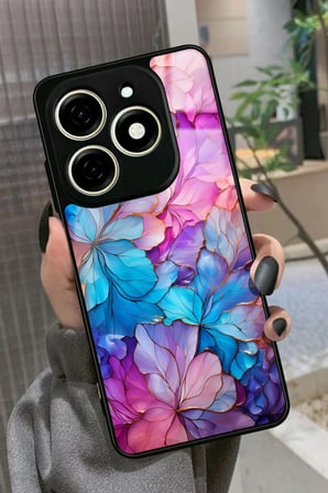 Tecno Spark 20 - 20C Uyumlu Renkli Taş Tasarımlı Parlak Silikon Kılıf