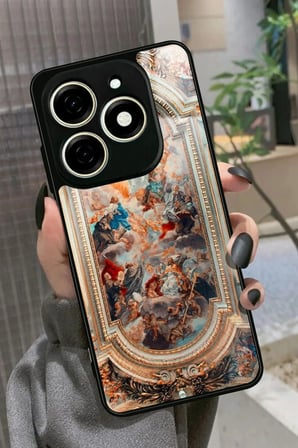 Tecno Spark 20 - 20C Uyumlu Soyut Sanat Tasarımlı Parlak Silikon Kılıf