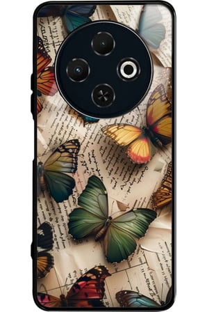 Tecno Spark 30C Uyumlu Siyah Yılan Derisi Tasarımlı Parlak Silikon Kılıf