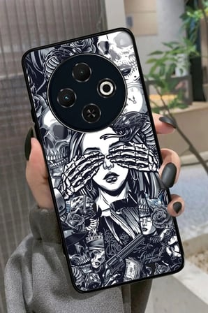 Tecno Spark 30C Uyumlu Melek Tasarımlı Parlak Silikon Kılıf