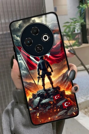 Tecno Spark 30C Uyumlu Yeşil Kelebek Tasarımlı Parlak Silikon Kılıf