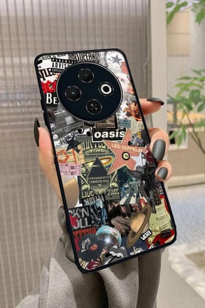 Tecno Spark 30C Uyumlu Siyah Kelebek Tasarımlı Parlak Silikon Kılıf