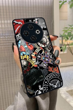 Tecno Spark 30C Uyumlu Siyah Kelebek Tasarımlı Parlak Silikon Kılıf