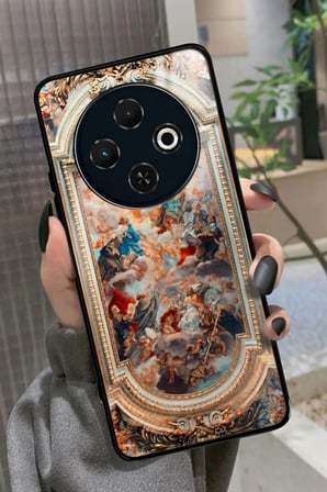 Tecno Spark 30C Uyumlu Soyut Sanat Tasarımlı Parlak Silikon Kılıf