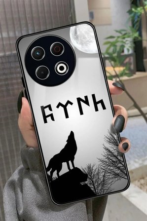 Tecno Spark 30 Pro Uyumlu Gri Kurdele Tasarımlı Parlak Silikon Kılıf