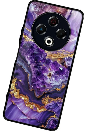 Tecno Spark 30 Uyumlu Pembe Çiçek Tasarımlı Parlak Silikon Kılıf