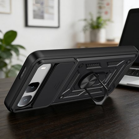 Tecno Spark 40 5G Uyumlu Kılıf Kamera Korumalı Standlı Tank Zr-SrVega